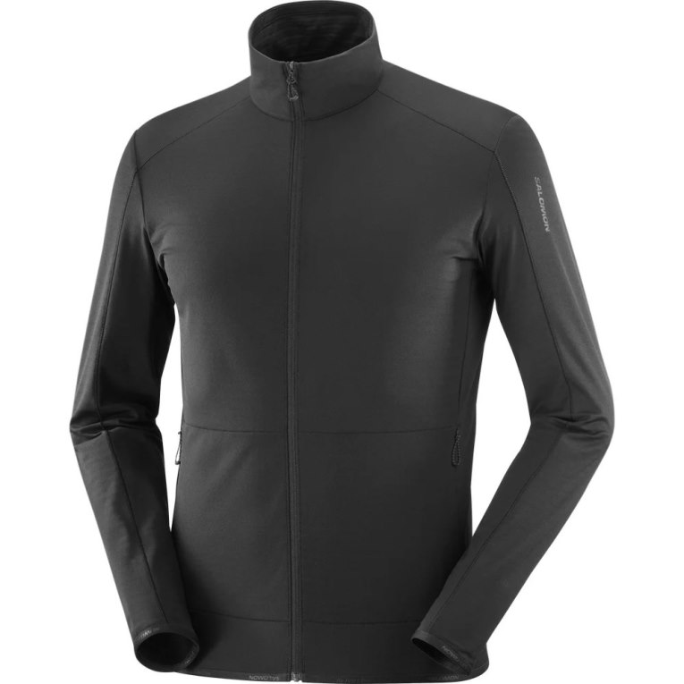 Black Salomon Essential Lightwarm Full Zip Men's Jackets | IE UR5917